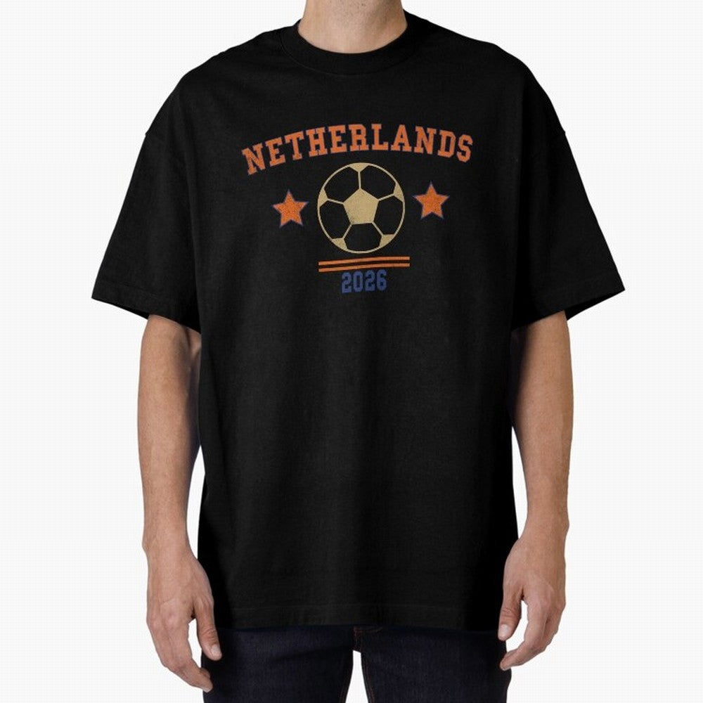 Netherlands ¡ª Vintage Soccer Tee Oversized T-Shirt Fuel Match Day Hype around FIFA World Cup 2026 Group Stage, Mbappe, France and Portugal, Game Day Rituals, Football Legends, Country Pride and the Road to the Final; Perfect for Supporters Who