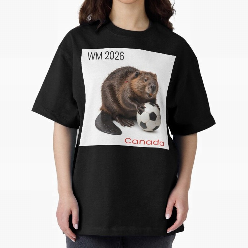 Canadian beaver invites you to World Cup 2026 in USA, Canada and Mexico Oversized T-Shirt Join Supporters Worldwide for FIFA World Cup 2026 USA Canada Mexico for Fans of Mbappe and Neymar and Brazil, Portugal and Argentina, Bringing Champion