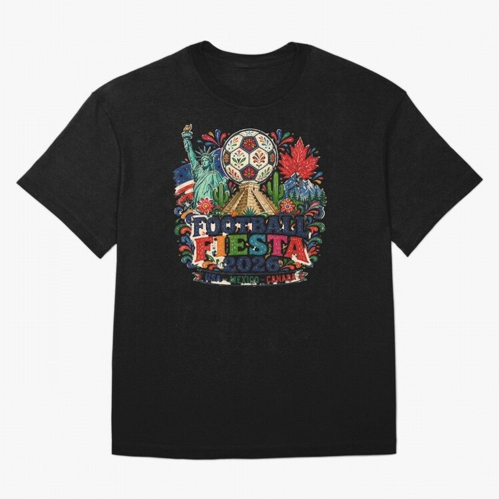 Football Fiesta 2026 Soccer Celebration Art Oversized T-Shirt Celebrate Rivalries and Pride in FIFA World Cup 2026 for Fans of Neymar and Portugal, Spain and Germany, Bringing Retro Football Energy, Iconic Rivalries, Trophy Chase Drama and Stadium