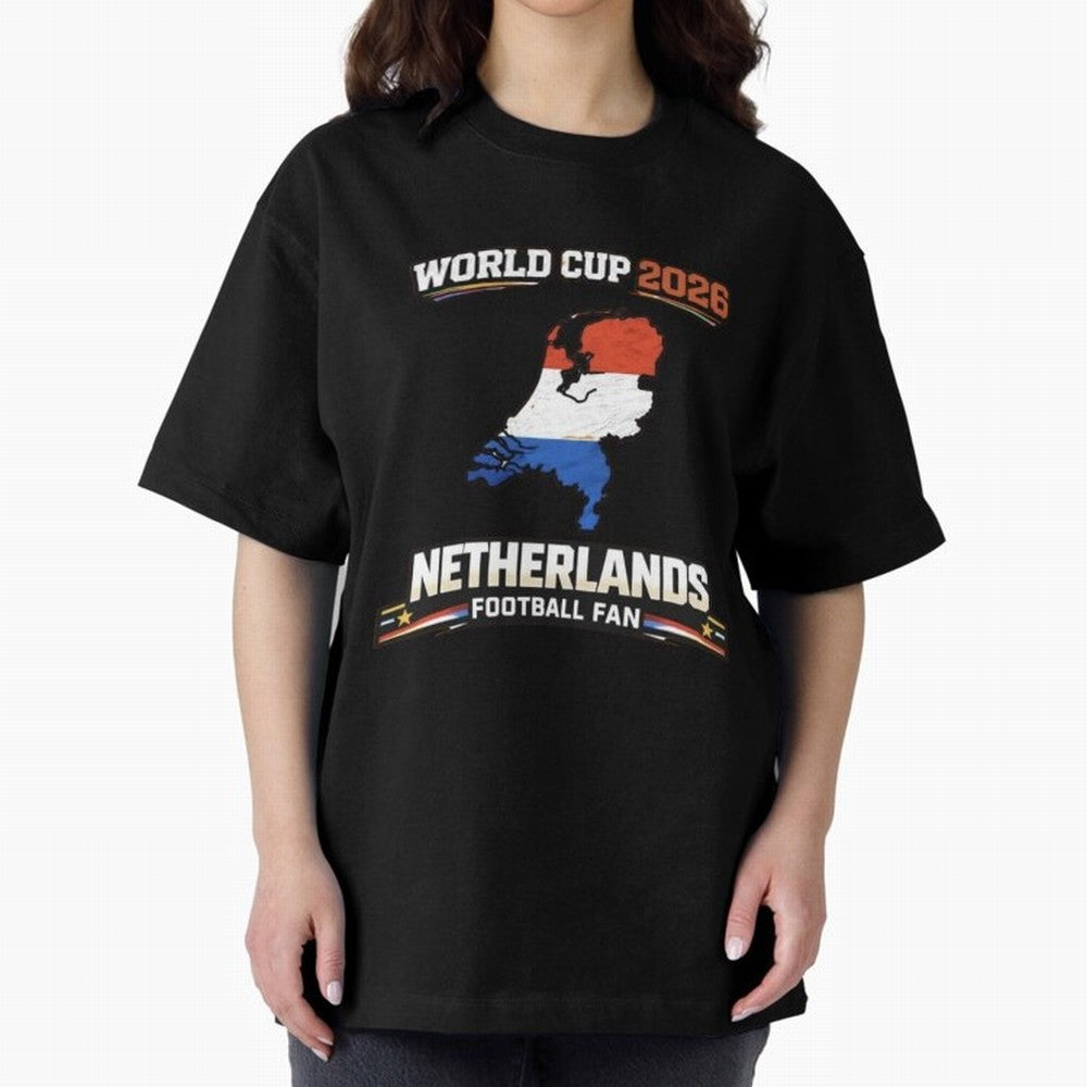 Netherlands Football Fan World Cup 2026 - Dutch Map Vintage Art Oversized T-Shirt Celebrate Golden Goal Energy in the FIFA World Cup 2026 Group Stage Journey through Haaland and Mbappe Highlights, Netherlands Pride, Classic Soccer Heritage,