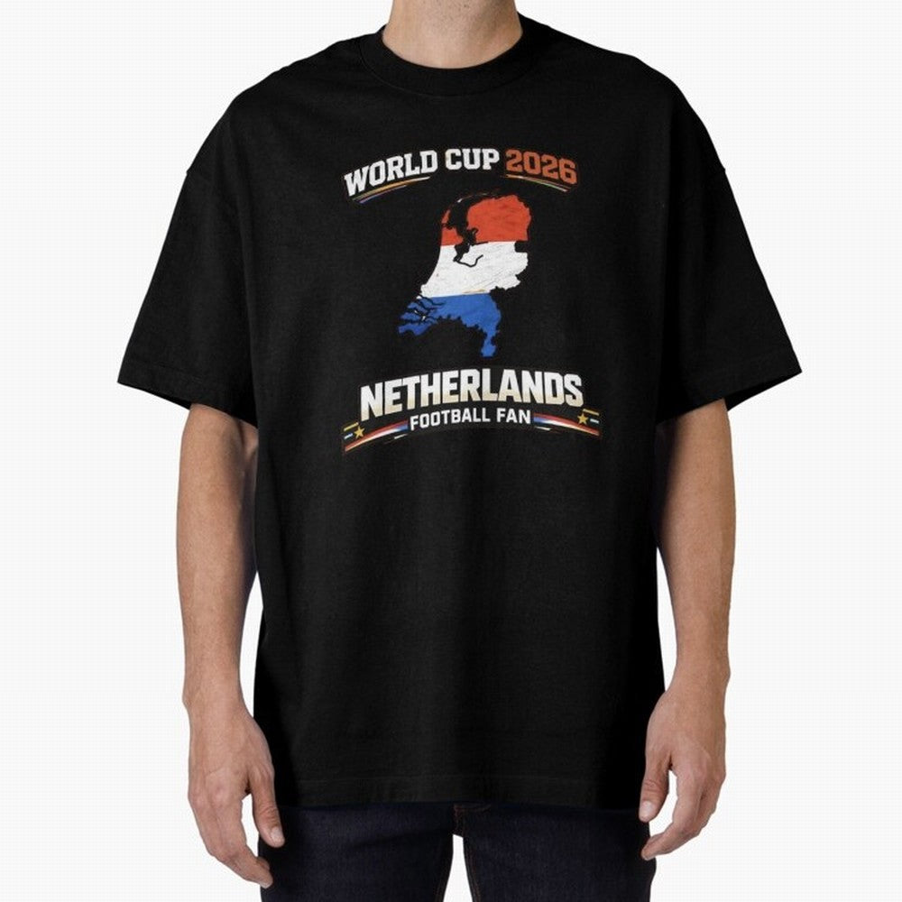 Netherlands Football Fan World Cup 2026 - Dutch Map Vintage Art Oversized T-Shirt Celebrate Golden Goal Energy in the FIFA World Cup 2026 Group Stage Journey through Haaland and Mbappe Highlights, Netherlands Pride, Classic Soccer Heritage,