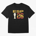 Spain Football World Cup 2026 - Vintage ESP 26 Flag Design Oversized T-Shirt Celebrate Rivalries and Pride in Global Football Passion for FIFA World Cup 2026 USA Canada Mexico, Celebrating Messi, CR7 and Mbappe, England, France and Netherlands,