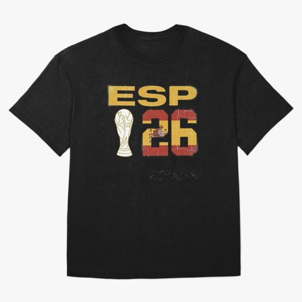 Spain Football World Cup 2026 - Vintage ESP 26 Flag Design Oversized T-Shirt Celebrate Rivalries and Pride in Global Football Passion for FIFA World Cup 2026 USA Canada Mexico, Celebrating Messi, CR7 and Mbappe, England, France and Netherlands,