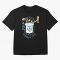 Argentina Football Champion World Cup 2026 - Gold Stars Watercolor Oversized T-Shirt Celebrate the Next Chapter of FIFA World Cup 2026 Group Stage for Fans of Messi, CR7 and Mbappe and England, France and Netherlands, Bringing Vintage Soccer