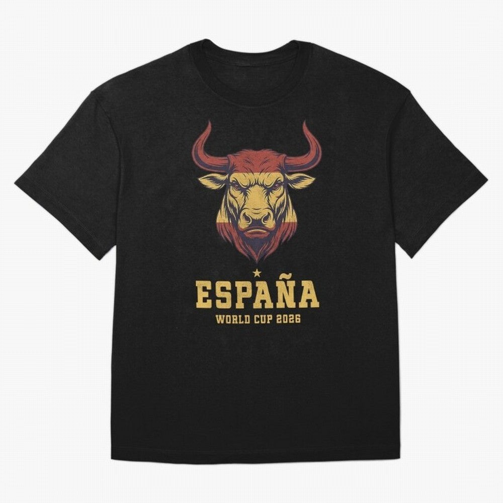 Spain Football World Cup 2026 - Vintage Spanish Bull Espa?a Oversized T-Shirt Honor the Football Icons of the FIFA World Cup 2026 USA Canada Mexico Journey through Neymar Highlights, Germany Pride, Sports Nostalgia, International Competition,