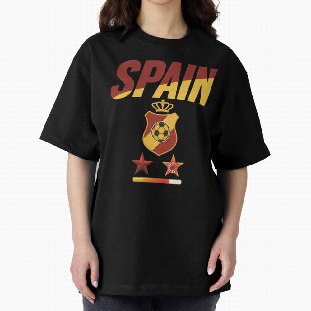 Spain Football World Cup 2026 - La Roja Stars Loading Oversized T-Shirt Bring Retro Soccer Energy to the FIFA World Cup 2026 USA Canada Mexico Journey through Mbappe and Neymar Highlights, England Pride, Tournament Hype, Historic Matchups, Family