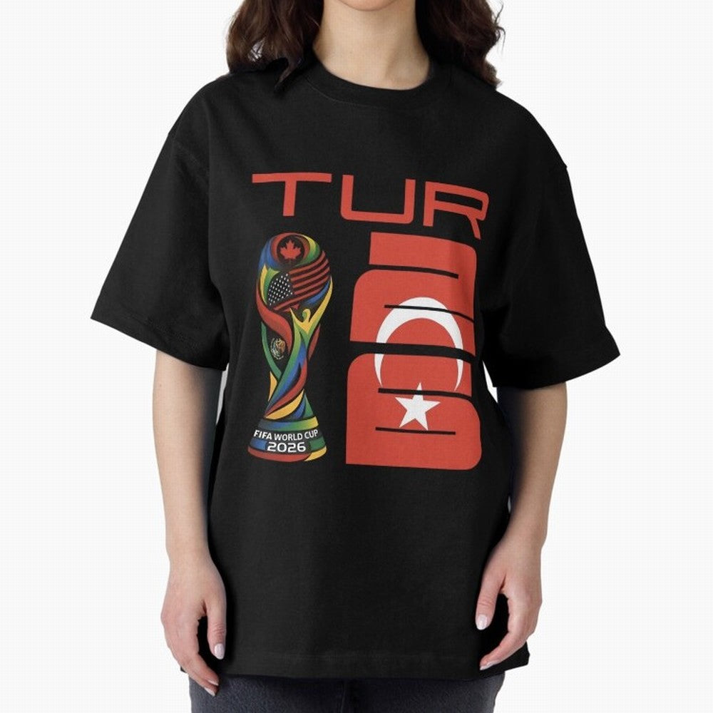 Turkey Football World Cup 2026 Fan Design Oversized T-Shirt Support the Legends of Global Football Passion for FIFA World Cup 2026 USA Canada Mexico, Built around CR7, Argentina and Brazil, Worldwide Fan Energy, Dramatic Goals, Stadium Lights and