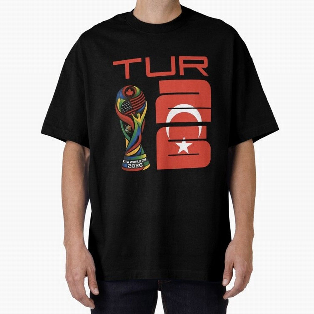 Turkey Football World Cup 2026 Fan Design Oversized T-Shirt Support the Legends of Global Football Passion for FIFA World Cup 2026 USA Canada Mexico, Built around CR7, Argentina and Brazil, Worldwide Fan Energy, Dramatic Goals, Stadium Lights and