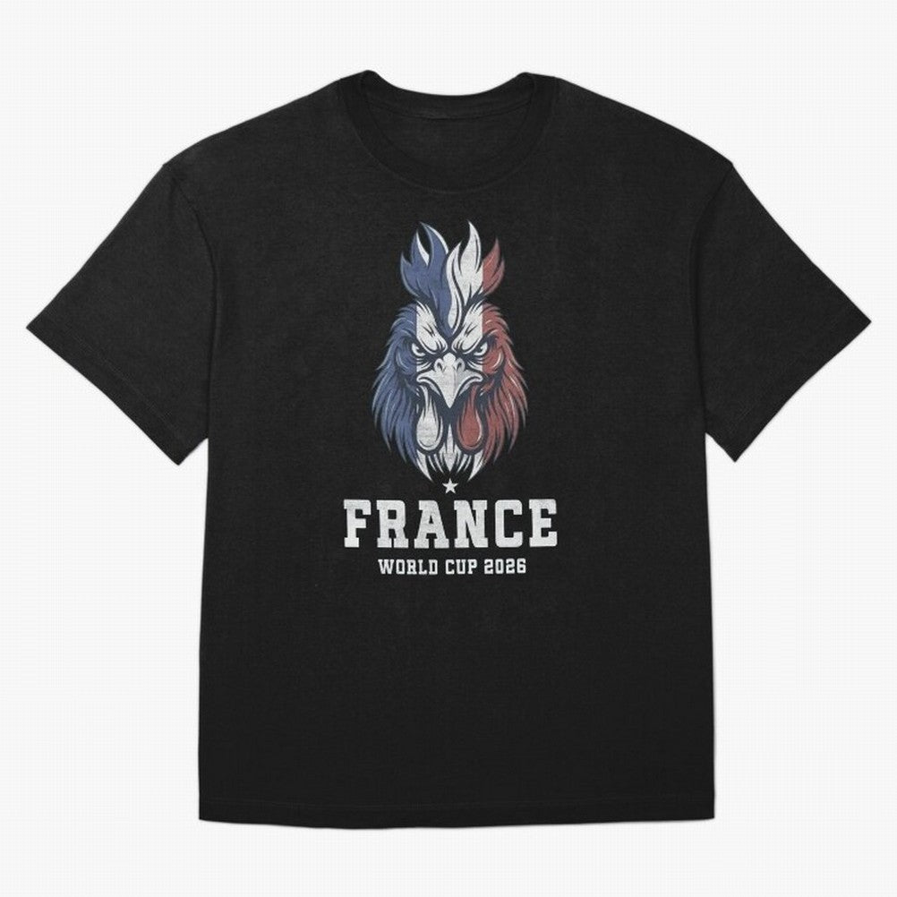 France Football World Cup 2026 Rooster Mascot Art Oversized T-Shirt Elevate Match Day Hype around FIFA World Cup 2026 USA Canada Mexico, CR7 and Messi, England, Fan Favorite Moments, National Team Passion, Big Match Drama and Soccer History; Built
