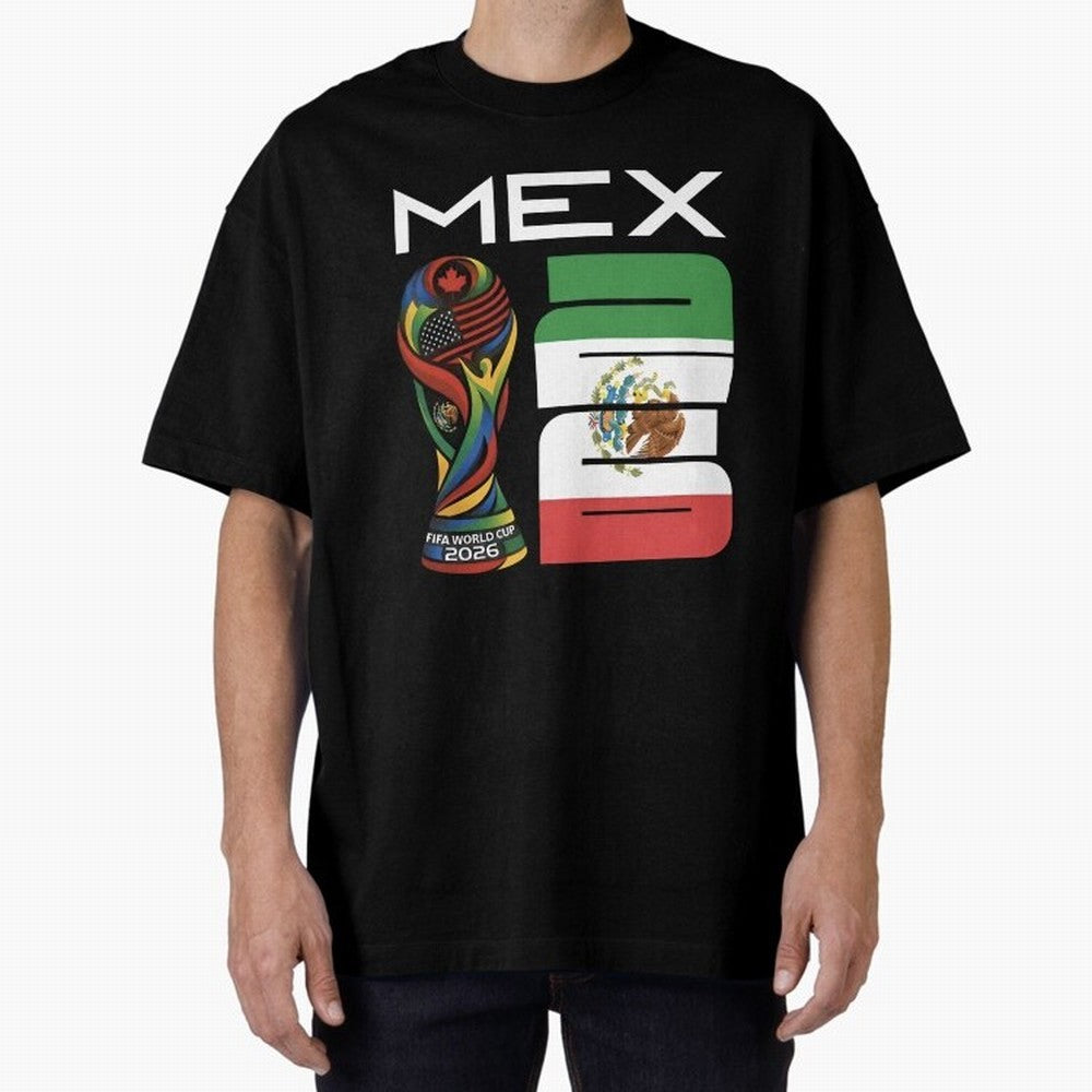 Mexico World Cup 2026 Host City Football Design Oversized T-Shirt Relive Legendary Nights from Match Day Hype around FIFA World Cup 2026 Group Stage, Neymar, Argentina, France and Brazil, Fan Favorite Moments, National Team Passion, Big Match Drama