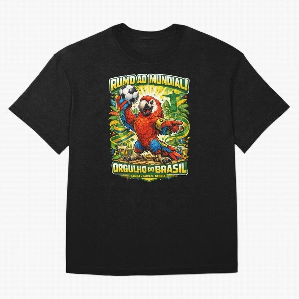 Brazil World Cup 2026 Macaw Fan Art Oversized T-Shirt Bring Bold Fan Energy to the FIFA World Cup 2026 Journey through Haaland Highlights, Spain and Netherlands Pride, Fan Favorite Moments, National Team Passion, Big Match Drama and Soccer History;