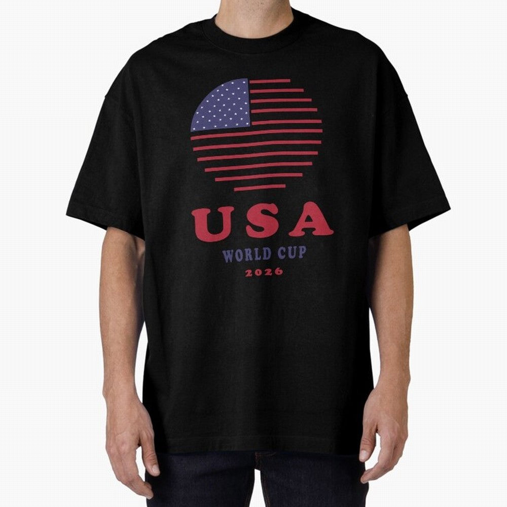 USA World Cup 2026 Soccer Fan Shirt | American Flag Football Retro Patriotic Design Oversized T-Shirt Follow Match Day Hype around FIFA World Cup 2026 USA Canada Mexico, Cristiano Ronaldo, Brazil, Tournament Hype, Historic Matchups, Family Viewing