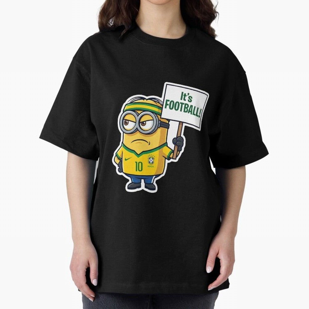 It's Football! - Funny Brazil Soccer Meme (Soccer v Football) v2 Oversized T-Shirt Bring Supporter Culture to FIFA World Cup 2026 Spirit, Highlighting Spain, Messi and Cristiano Ronaldo, Retro Football Energy, Iconic Rivalries, Trophy Chase Drama