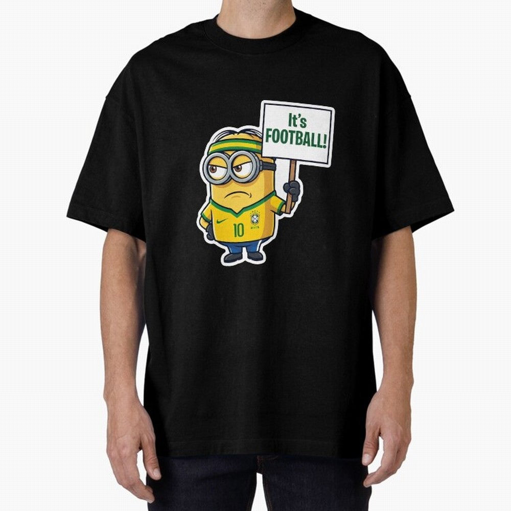 It's Football! - Funny Brazil Soccer Meme (Soccer v Football) v2 Oversized T-Shirt Bring Supporter Culture to FIFA World Cup 2026 Spirit, Highlighting Spain, Messi and Cristiano Ronaldo, Retro Football Energy, Iconic Rivalries, Trophy Chase Drama