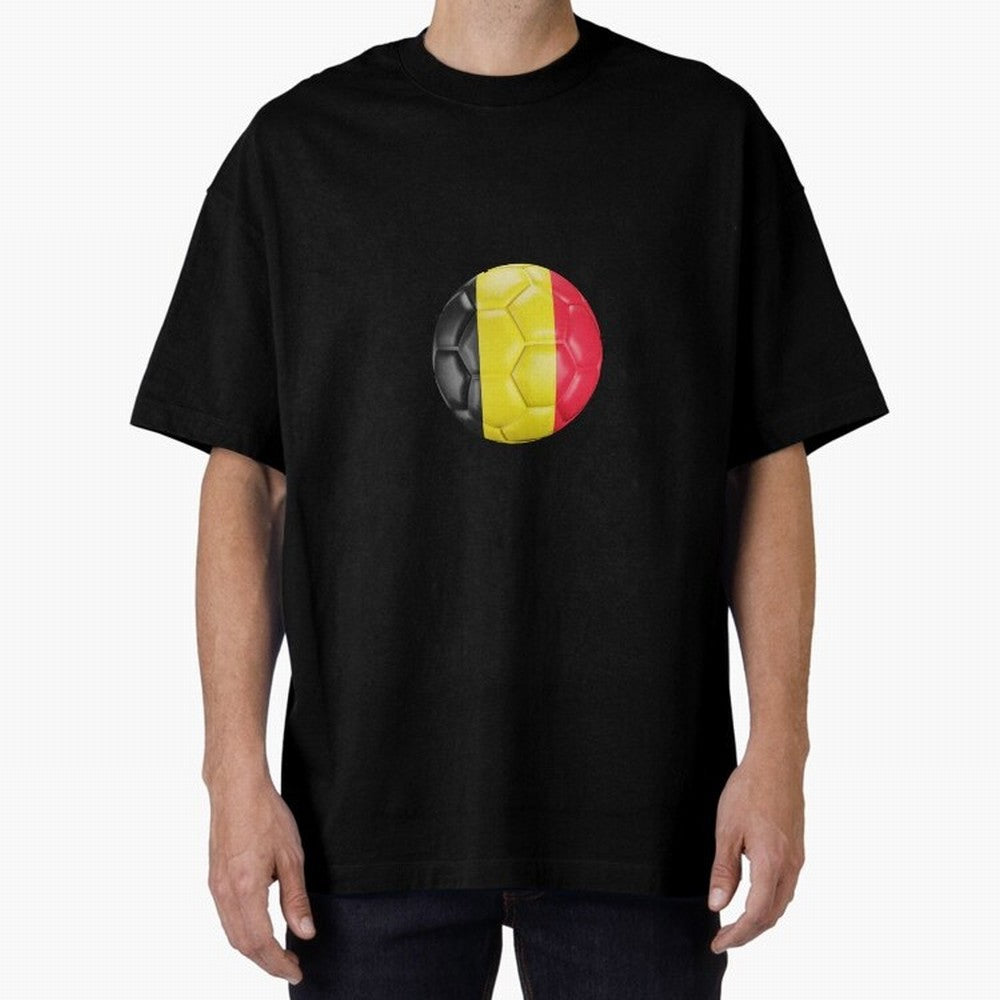 Belgium Football Ball Oversized T-Shirt Show Up for the Glory of FIFA World Cup 2026 USA Canada Mexico Connected to Messi, Neymar and Mbappe, Spain and Netherlands Energy, Classic Soccer Heritage, Championship Pressure, Fan Loyalty and