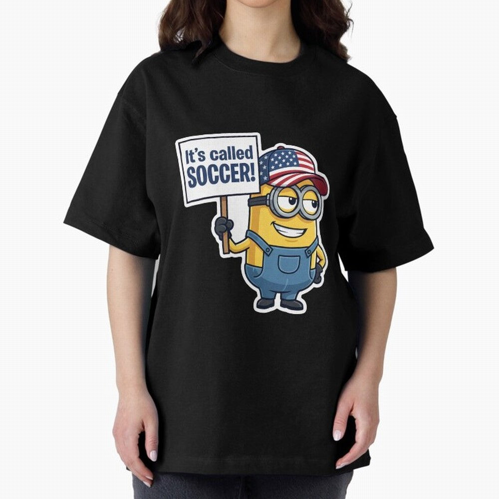 It's Called Soccer! - Funny US Football Meme (Soccer v Football) v1 Oversized T-Shirt Show Support during FIFA World Cup 2026 Group Stage for Fans of Cristiano Ronaldo and Brazil, Portugal and Argentina, Bringing Stadium Chants, National Pride,