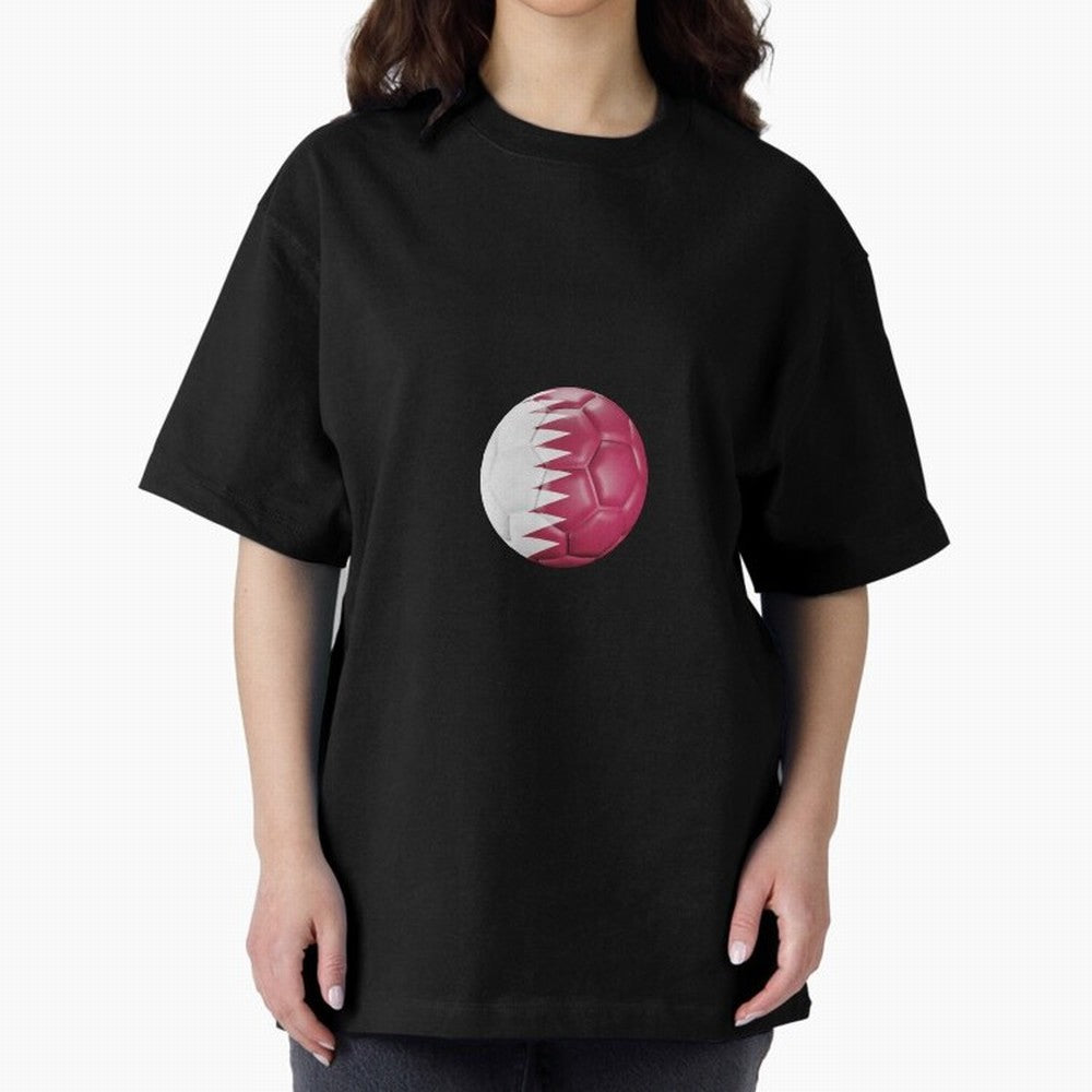 Qatar Flag Ball Oversized T-Shirt Bring Champion Energy into the FIFA World Cup 2026 Journey through CR7 Highlights, Netherlands Pride, Goal Celebration Energy, Supporter Heritage, Football Icons and Worldwide Tournament Joy; Great for Supporters