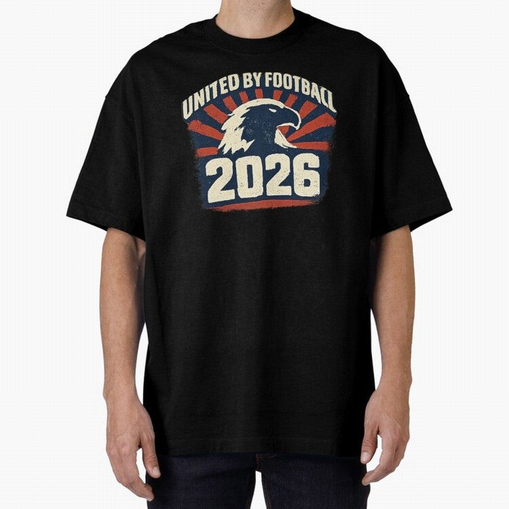 United By Football 2026 Vintage Soccer Fan USA T-Shirt Oversized T-Shirt Feel FIFA World Cup 2026 USA Canada Mexico Spirit, Driven by Brazil, Haaland, Retro Football Energy, Iconic Rivalries, Trophy Chase Drama and Stadium Atmosphere; Ideal for
