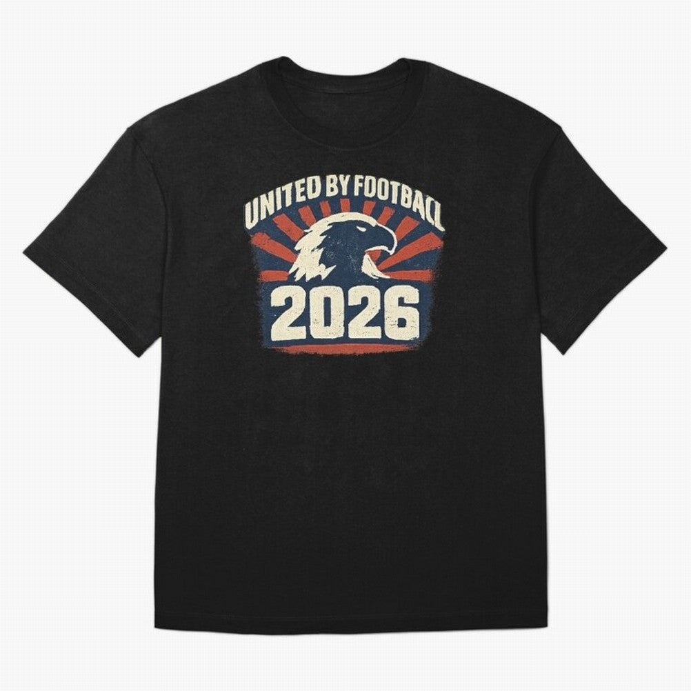 United By Football 2026 Vintage Soccer Fan USA T-Shirt Oversized T-Shirt Feel FIFA World Cup 2026 USA Canada Mexico Spirit, Driven by Brazil, Haaland, Retro Football Energy, Iconic Rivalries, Trophy Chase Drama and Stadium Atmosphere; Ideal for