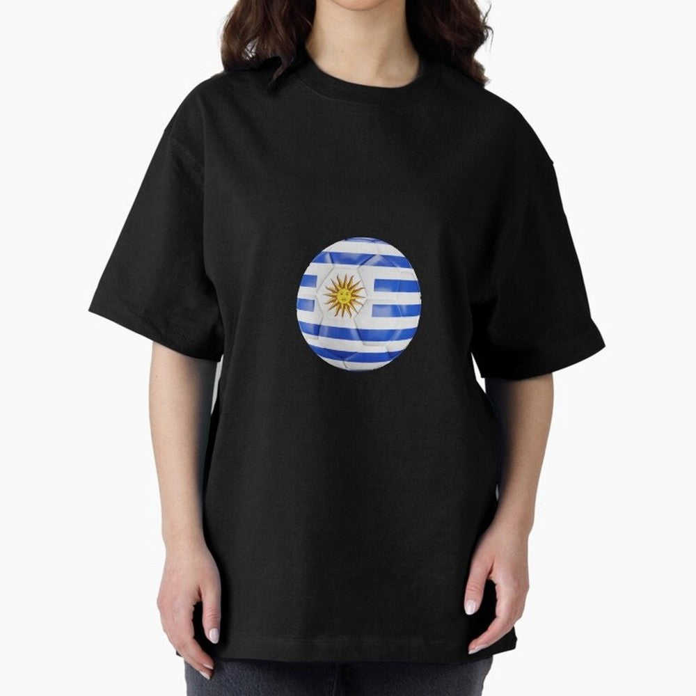 Uruguay Football Oversized T-Shirt Support Iconic Players in FIFA World Cup 2026 for Fans of Cristiano Ronaldo, Haaland and CR7 and Portugal, Bringing Championship Spirit, Famous Goals, Roaring Crowds and International Football Unity; Great for