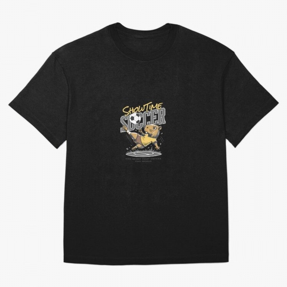 Capybara Playing Soccer Football Gray Vibes Oversized T-Shirt Feel International Energy from the FIFA World Cup 2026 USA Canada Mexico Journey through Cristiano Ronaldo Highlights, Portugal, Spain and Germany Pride, Match Day Excitement, Supporter