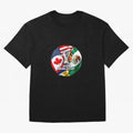 Host Trio Flags Circular Emblem Oversized T-Shirt Bring Stadium Energy to FIFA World Cup 2026 Group Stage Capturing Haaland, England Energy, Game Day Rituals, Football Legends, Country Pride and the Road to the Final; Ideal for Passionate Fans Who