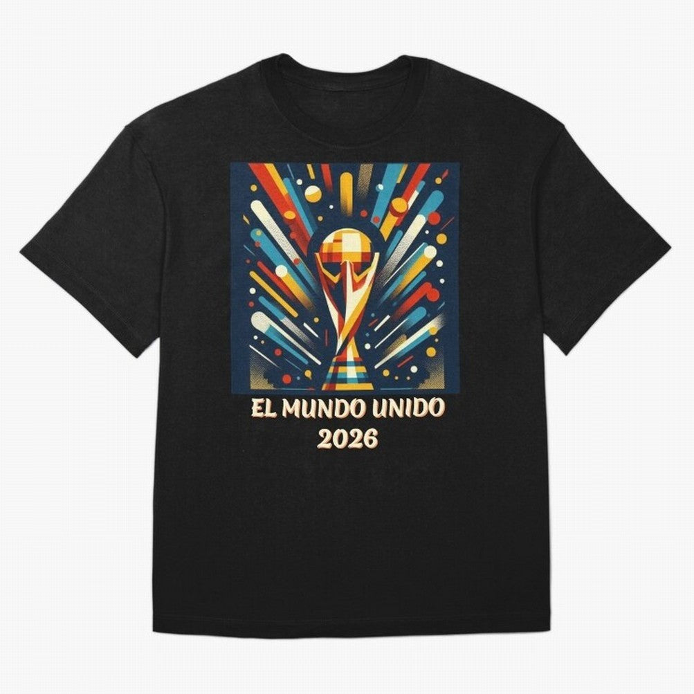 2026 World Cup The United World - Modern Geometric Art Oversized T-Shirt Celebrate the Next Chapter of FIFA World Cup 2026 USA Canada Mexico for Fans of Messi and Brazil, Bringing Global Supporter Spirit, Legendary Goals, National Colors and