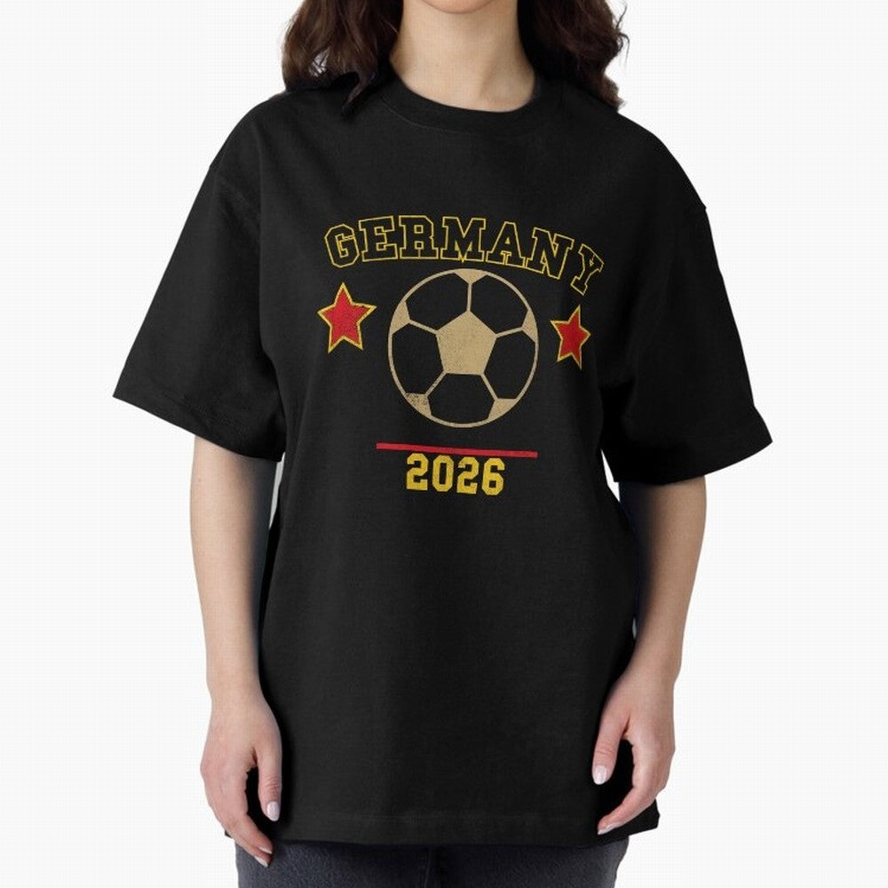 Germany 2026 ¡ª Vintage Soccer Tee Oversized T-Shirt Show Match Day Excitement for Global Football Passion for FIFA World Cup 2026, Made for CR7, Argentina, France and Brazil, Match Day Excitement, Supporter Culture, Golden Goals and Global