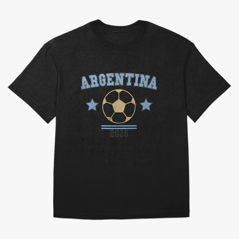 Argentina 2026 ¡ª Vintage Soccer Tee Oversized T-Shirt Carry the Colors and Pride of Global Football Passion for FIFA World Cup 2026 Group Stage, Centered on Haaland and Mbappe, England, France and Netherlands, Worldwide Fan Energy, Dramatic Goals,