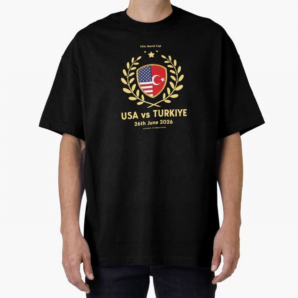 Copy of FIFA World Cup - USA v Turkiye Oversized T-Shirt Elevate Global Football Passion for FIFA World Cup 2026 Group Stage, Made for Mbappe and Neymar, Portugal, Spain and Germany, Sports Nostalgia, International Competition, Famous Players and