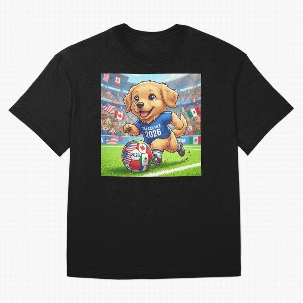 Golden Retriever Soccer Champ - World Cup 2026 Spirit Oversized T-Shirt Fuel Your Fan Pride for the FIFA World Cup 2026 Group Stage Journey through Haaland Highlights, Argentina, France and Brazil Pride, Champion Mindset, Group Stage Buzz, Knockout