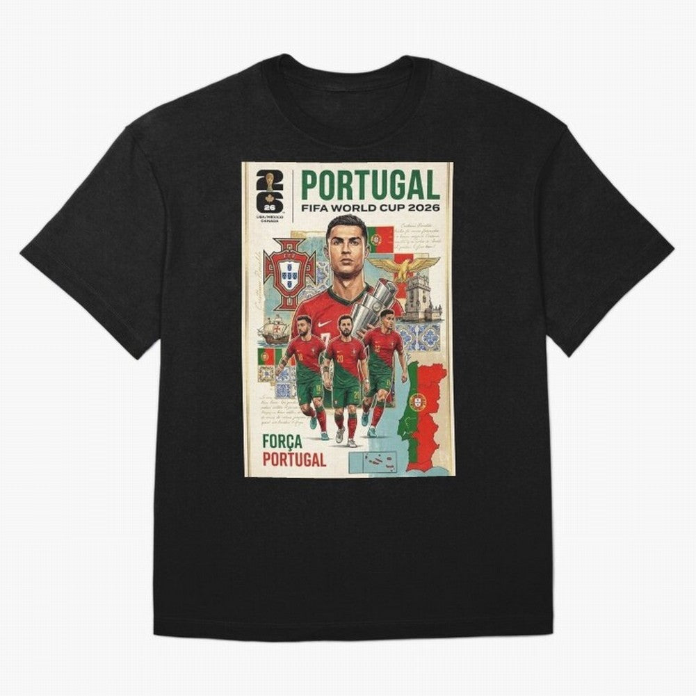 Portugal 2026 ¨C In Search of Glory Oversized T-Shirt Back Your Heroes with FIFA World Cup 2026 USA Canada Mexico for Fans of CR7 and Messi and Spain and Netherlands, Bringing Tournament Hype, Historic Matchups, Family Viewing Parties and Global