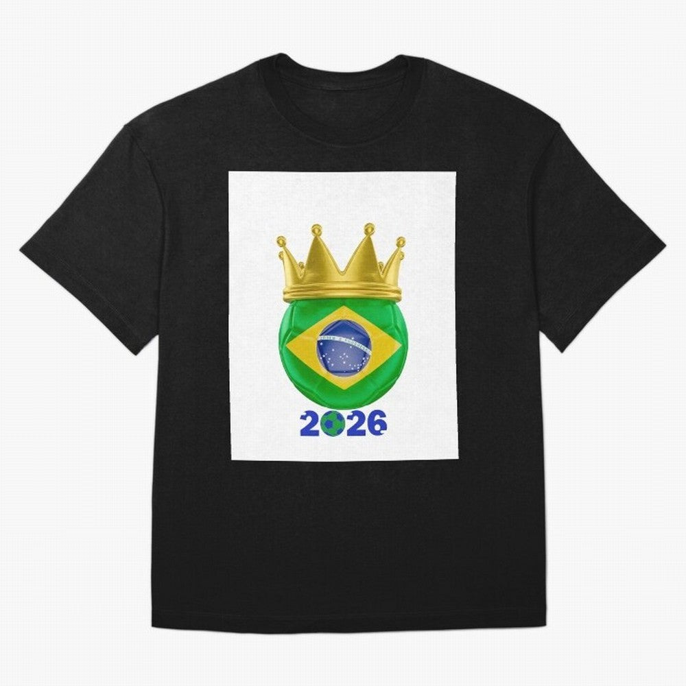 Brazil Football Champion Crown 2026 Oversized T-Shirt Turn Every Weekend Toward Match Day Hype around FIFA World Cup 2026 USA Canada Mexico, CR7 and Messi, England, France and Netherlands, Match Day Excitement, Supporter Culture, Golden Goals and
