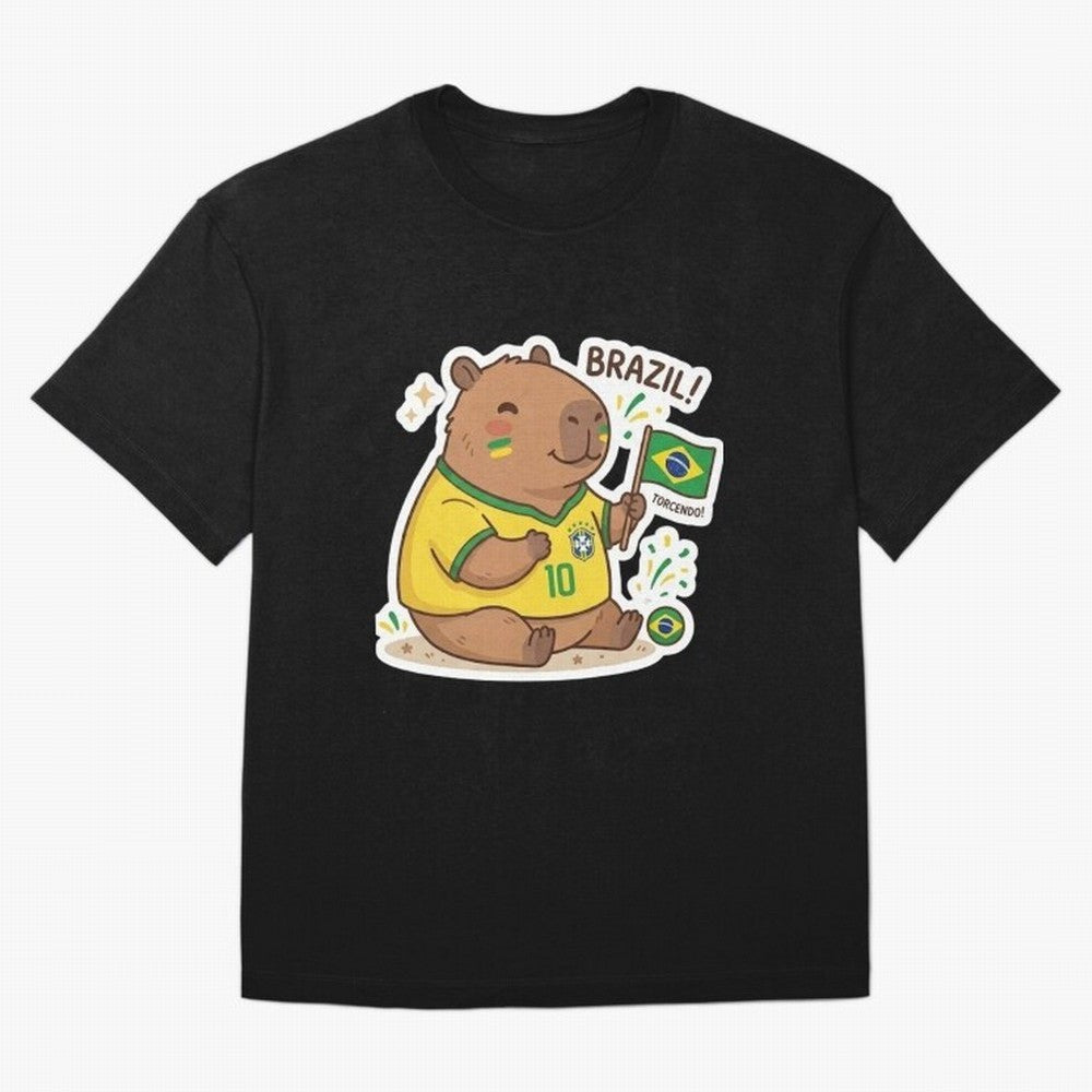 Capivara Torcedora Oversized T-Shirt Upgrade Match Day Hype around FIFA World Cup 2026, Messi, CR7 and Mbappe, Netherlands, Football History, Final Match Energy, Crowd Noise and Once in a Lifetime Moments; Perfect for Fans, Collectors, Family