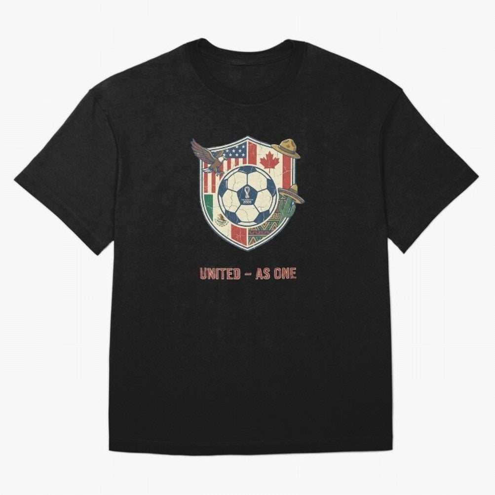 North America United Soccer 2026 Vintage Crest Oversized T-Shirt Fuel Your Fan Pride for Match Day Hype around FIFA World Cup 2026 Group Stage, Cristiano Ronaldo, Argentina and Brazil, Worldwide Fan Energy, Dramatic Goals, Stadium Lights and
