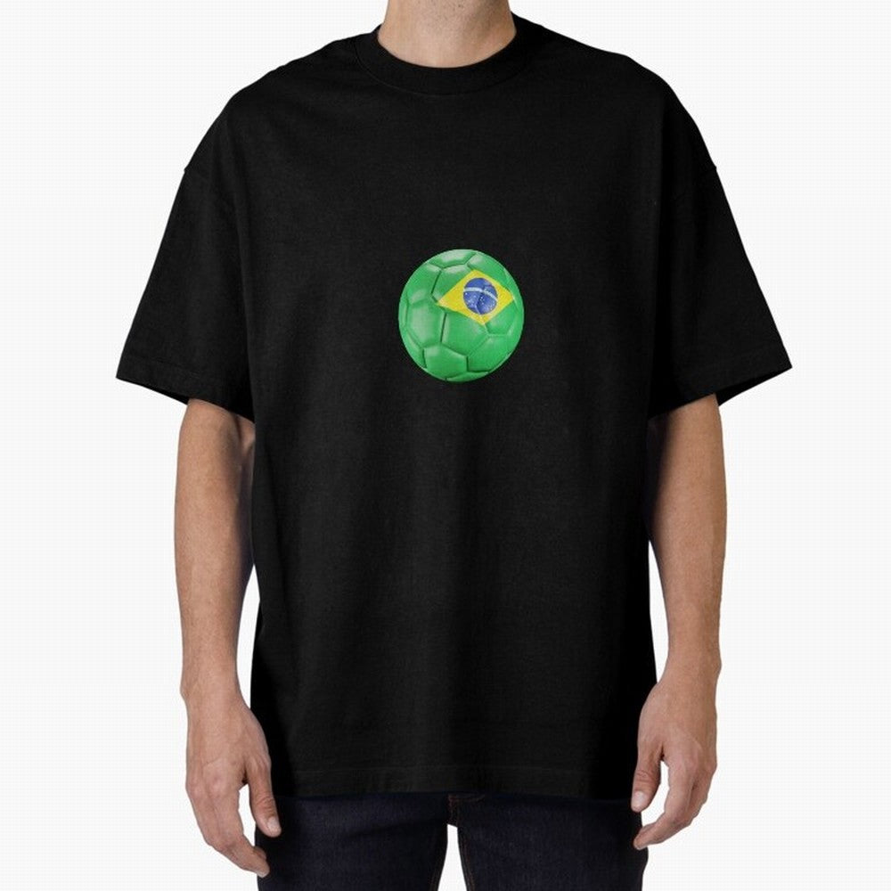 Brazil Oversized T-Shirt Follow FIFA World Cup 2026 USA Canada Mexico Spirit, with Portugal, CR7, Sports Nostalgia, International Competition, Famous Players and Unforgettable Victories; Perfect for People Who Love Argentina, Brazil, France,