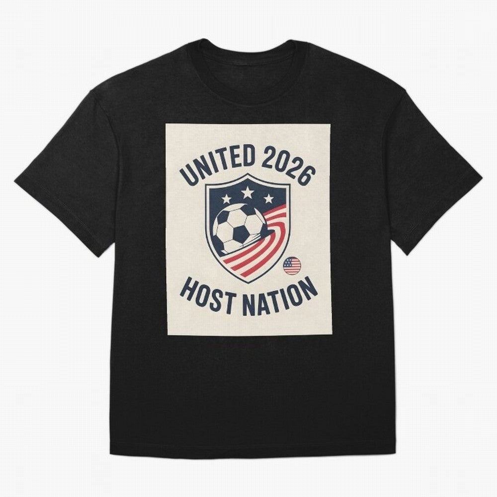 United 2026 USA World Cup Host Nation Soccer Crest T-Shirt Oversized T-Shirt Honor Football Greatness during FIFA World Cup 2026 Group Stage Driven by CR7, England and Germany Energy, Football Festival Excitement, Trophy Ambitions, Country