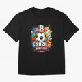 2026 World Cup Soccer Flags Graphic Oversized T-Shirt Show Love for Legendary Goals in Match Day Hype around FIFA World Cup 2026, Mbappe, England, Sports Nostalgia, International Competition, Famous Players and Unforgettable Victories; Perfect for