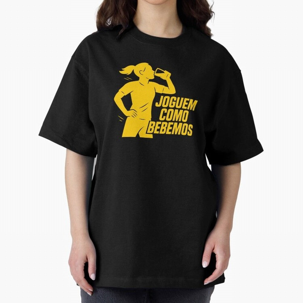 Joguem Como Bebemos Women World Cup 2026 Oversized T-Shirt Showcase FIFA World Cup 2026 Spirit, with England, France and Netherlands, Cristiano Ronaldo, Football Festival Excitement, Trophy Ambitions, Country Rivalries and Star Player Buzz; Ideal