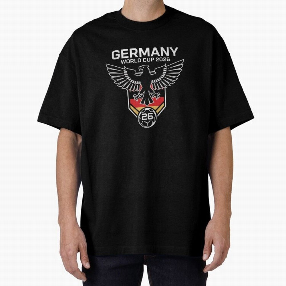 Germany National Football Team World Cup 2026 Eagle Logo Oversized T-Shirt Fuel the Hype around the FIFA World Cup 2026 Journey through CR7 Highlights, Portugal Pride, Match Day Excitement, Supporter Culture, Golden Goals and Global Football