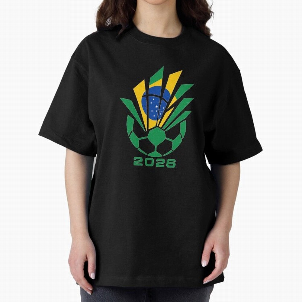 Mexican Soccer 2026 Flag Burst Emblem Oversized T-Shirt Enjoy the FIFA World Cup 2026 USA Canada Mexico Journey through Cristiano Ronaldo, Haaland and CR7 Highlights, Brazil Pride, Fan Favorite Moments, National Team Passion, Big Match Drama and