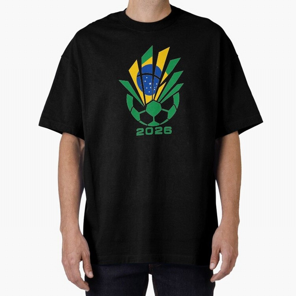 Mexican Soccer 2026 Flag Burst Emblem Oversized T-Shirt Enjoy the FIFA World Cup 2026 USA Canada Mexico Journey through Cristiano Ronaldo, Haaland and CR7 Highlights, Brazil Pride, Fan Favorite Moments, National Team Passion, Big Match Drama and