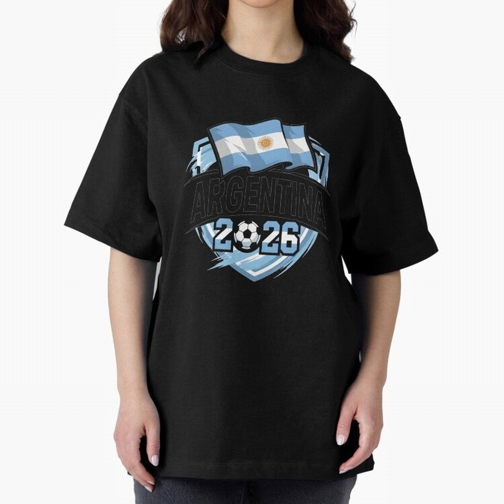 ARGENTINA World Cup 2026 Poster ¨C ARGENTINA Football Oversized T-Shirt Relive the FIFA World Cup 2026 USA Canada Mexico Journey through Neymar, Haaland and Cristiano Ronaldo Highlights, France and Portugal Pride, Global Supporter Spirit, Legendary
