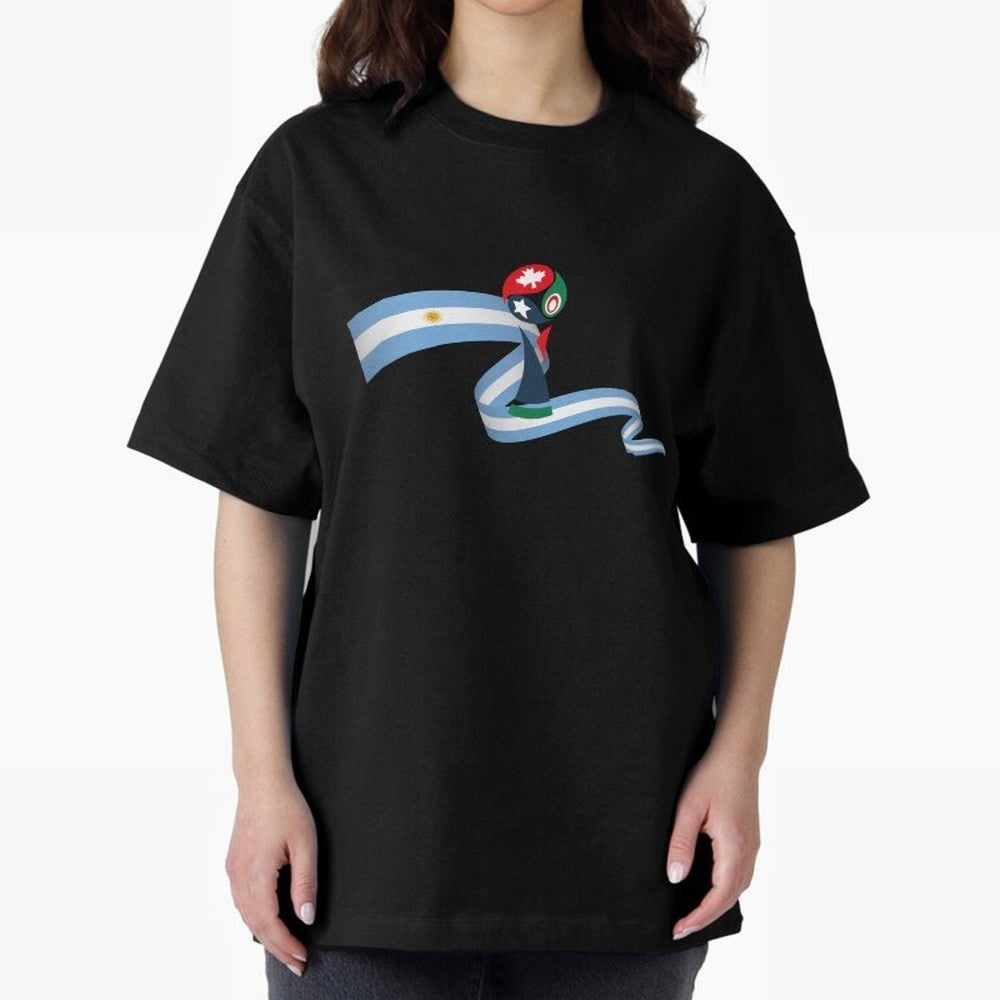 World Cup 2026 Team Argentina Oversized T-Shirt Experience the Global Stage of FIFA World Cup 2026 for Fans of Messi and Cristiano Ronaldo and France, Bringing Supporter Pride, Iconic Celebrations, Legendary Names and Global Match Day Energy;