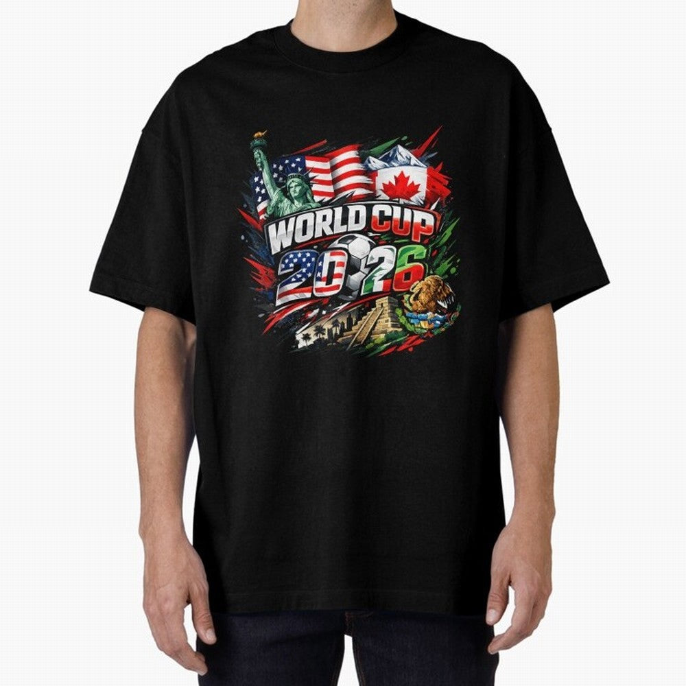 2026 North America Football Championship Oversized T-Shirt Represent Fans Who Live for FIFA World Cup 2026 Group Stage for Fans of Messi and Cristiano Ronaldo and Portugal, Bringing Champion Mindset, Group Stage Buzz, Knockout Tension and